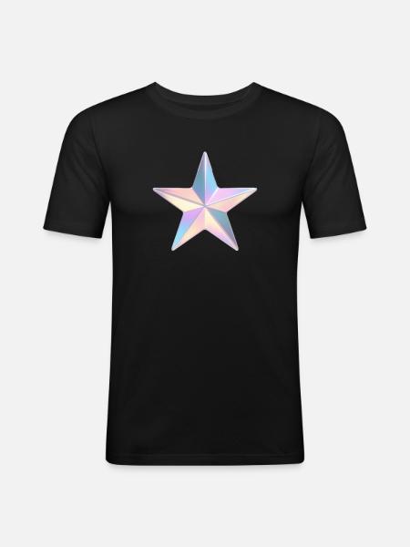 Pastel Iridezed Star - Men's Slim Fit T-Shirt - black