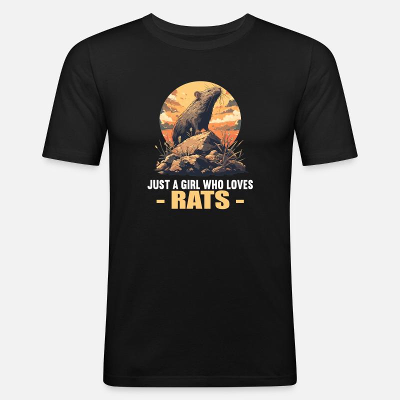 Ratten Ratte - Männer Slim Fit T-Shirt - Schwarz