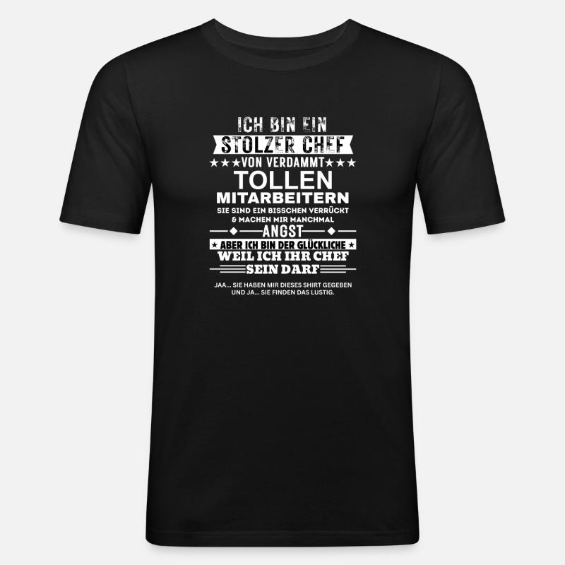 Stolzer Chef von tollen Mitarbeitern Geschenk - Männer Slim Fit T-Shirt - Schwarz