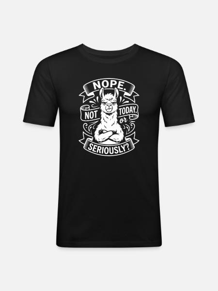 Militant llama saying - Men's Slim Fit T-Shirt - black