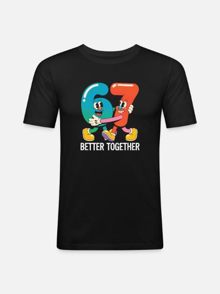 Six and Seven: Better Together - Men's Slim Fit T-Shirt - black