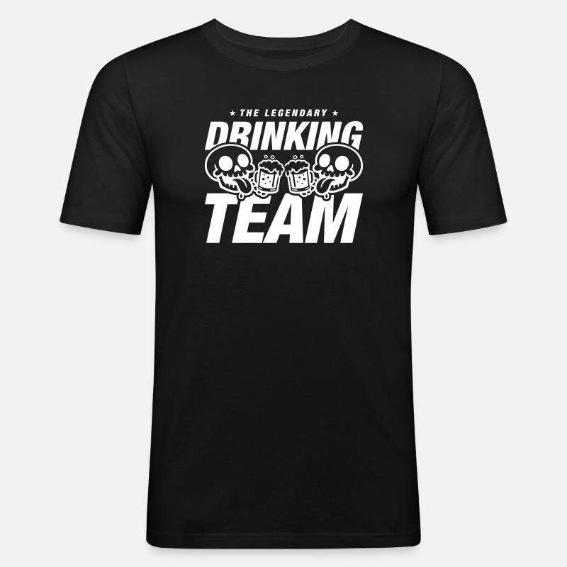 Drinking Team Skelett Bier - Männer Slim Fit T-Shirt - Schwarz
