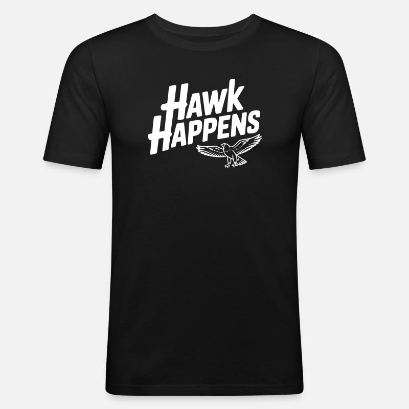 Hawk Happens - Männer Slim Fit T-Shirt - Schwarz