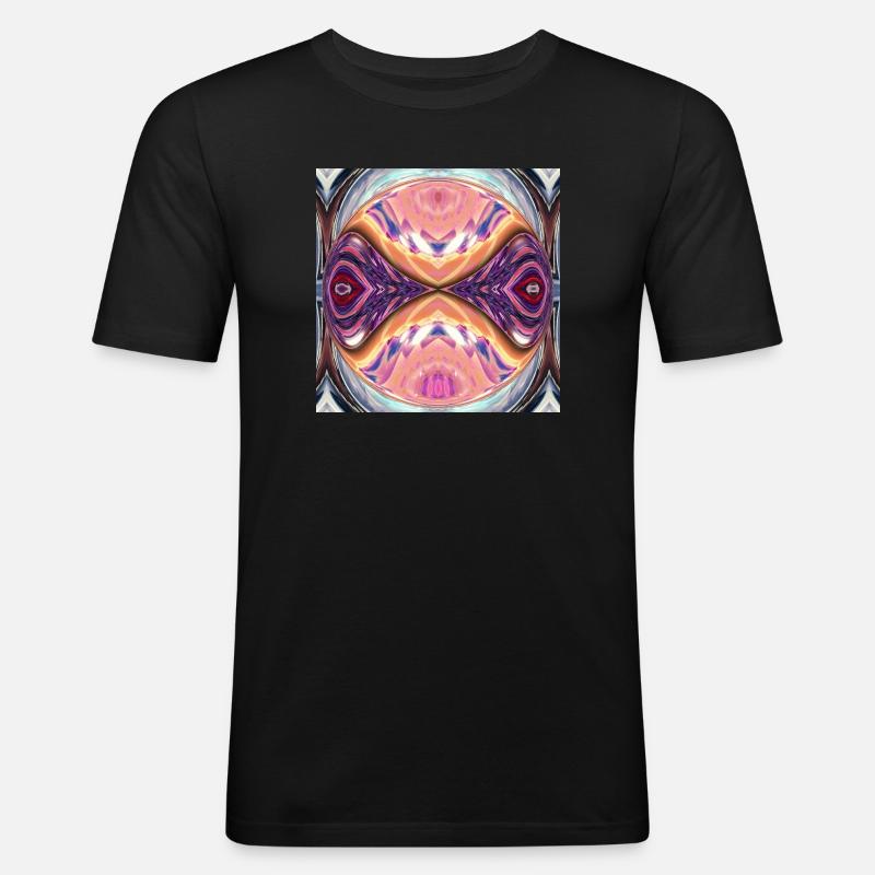 Kaleidoskop Orb Farbexplosion - Männer Slim Fit T-Shirt - Schwarz