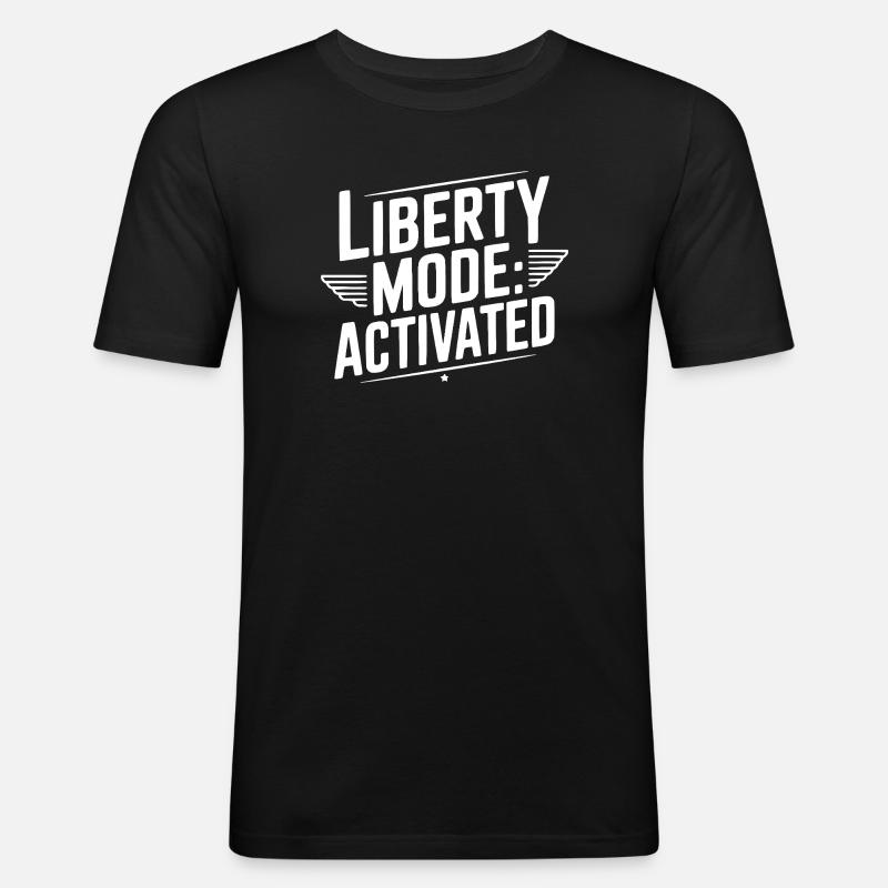 Liberty-Modus: Aktiviert - Männer Slim Fit T-Shirt - Schwarz