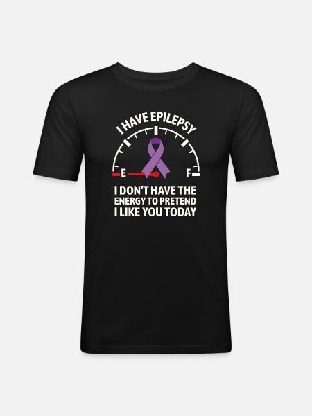 Epilepsy Awareness Energy Gauge Ribbon - Men's Slim Fit T-Shirt - black