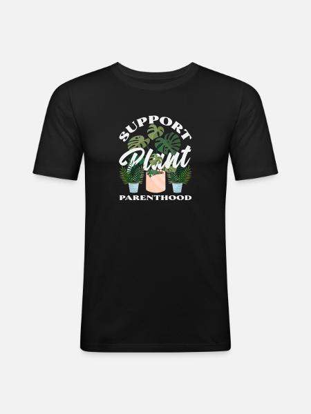 Unterstützung Der Pflanzenelternschaft - Männer Slim Fit T-Shirt - Schwarz