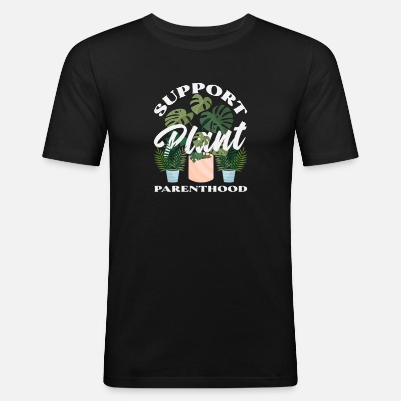 Unterstützung Der Pflanzenelternschaft - Männer Slim Fit T-Shirt - Schwarz