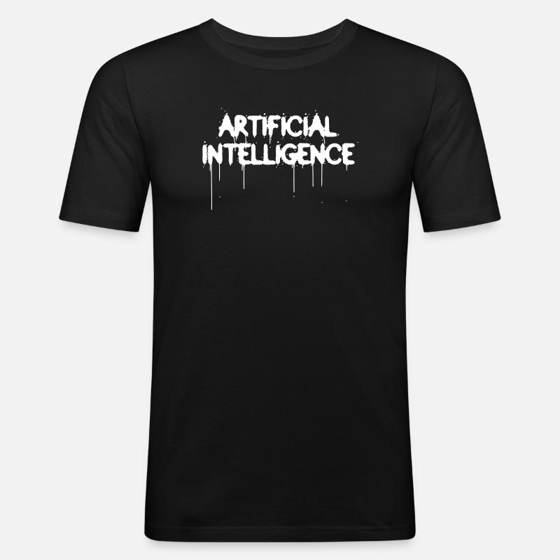 Artificial Intelligence Graffiti AI - Männer Slim Fit T-Shirt - Schwarz
