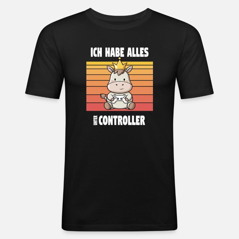 Conception d’animaux de jeu - T-shirt près du corps Homme - noir
