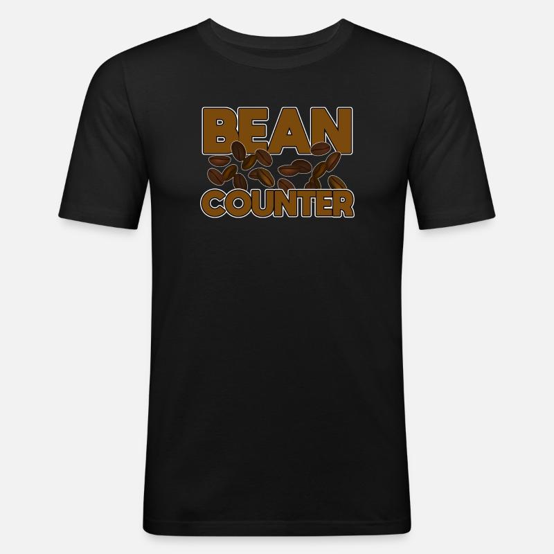 Lustiger Buchhalter Bohnenzähler - Männer Slim Fit T-Shirt - Schwarz