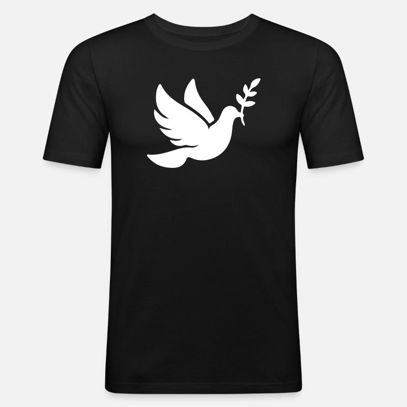 Taube Frieden Glaube - Männer Slim Fit T-Shirt - Schwarz