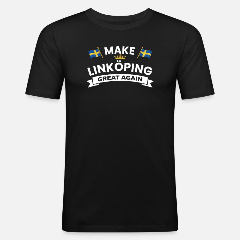 Linköping Stärkere Kohäsion - Männer Slim Fit T-Shirt - Schwarz