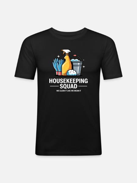 Funny Cleaning Design - Men's Slim Fit T-Shirt - black