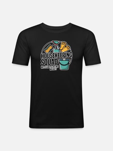 Funny Cleaning Design - Men's Slim Fit T-Shirt - black