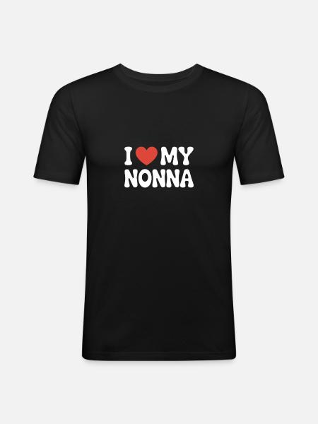 J’aime ma nonna - T-shirt près du corps Homme - noir