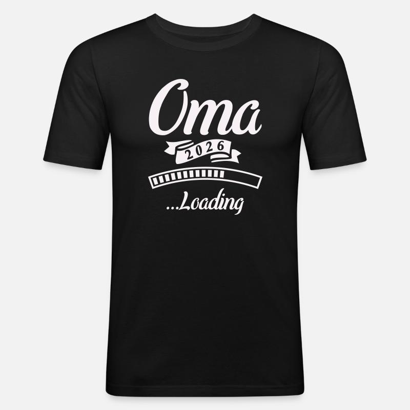 Oma 2026 Loading  - Männer Slim Fit T-Shirt - Schwarz
