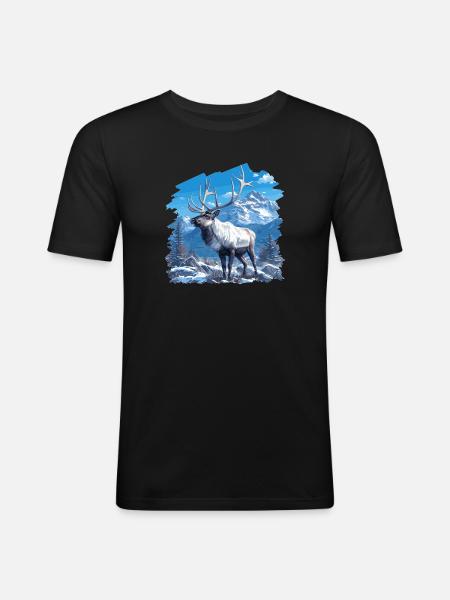 Reindeer Reindeer - Men's Slim Fit T-Shirt - black