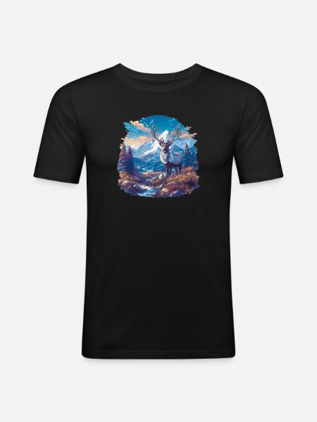 Reindeer Reindeer - Men's Slim Fit T-Shirt - black