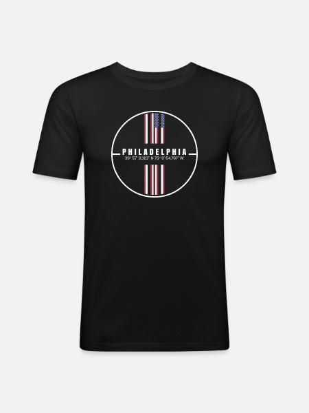 Philadelphia Coordinates - Men's Slim Fit T-Shirt - black