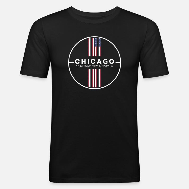 Chicago Coordinates - Men's Slim Fit T-Shirt - black