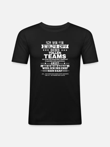 Stolzer Chef dieses tollen Teams - Men's Slim Fit T-Shirt - black