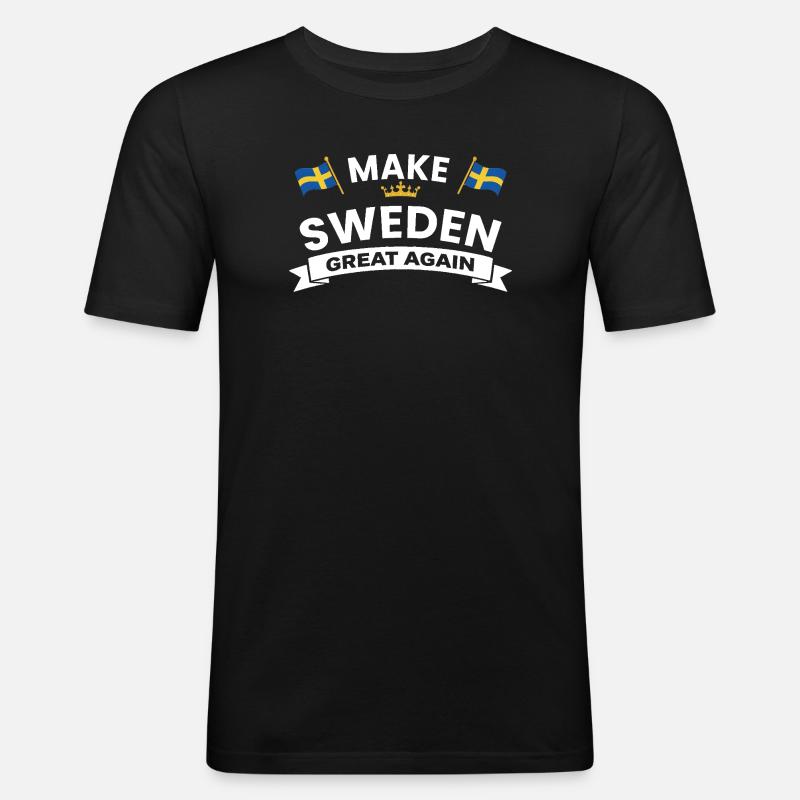 Make Sweden Great Again - Men's Slim Fit T-Shirt - black