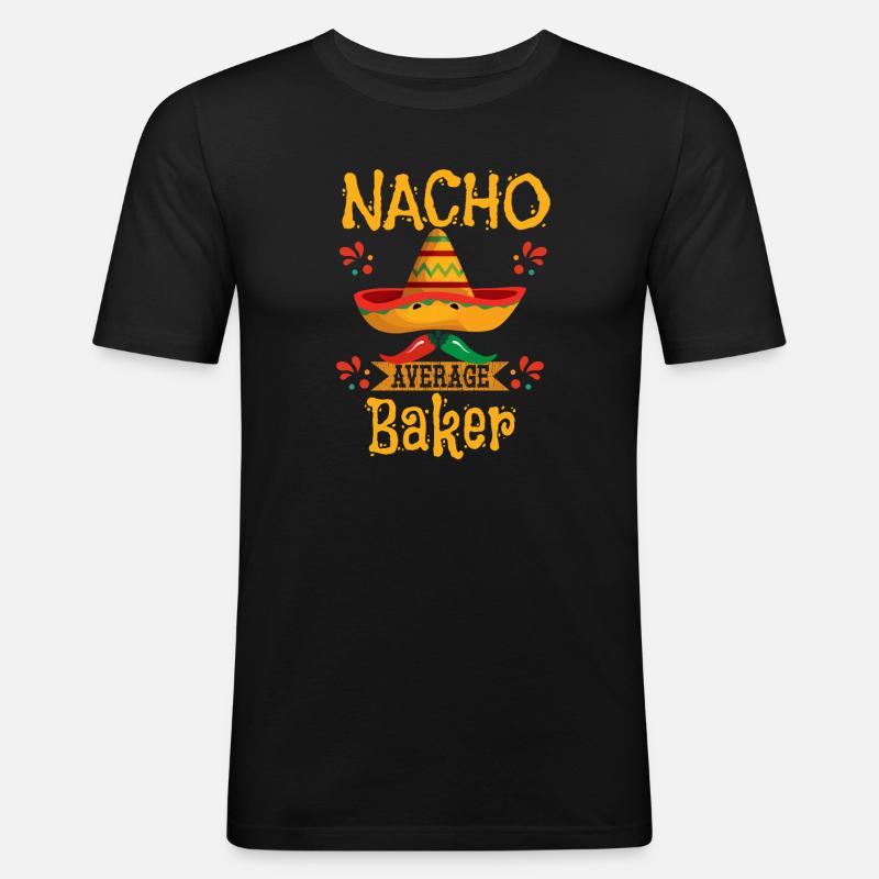 Nacho Durchschnittlicher Bäcker - Männer Slim Fit T-Shirt - Schwarz