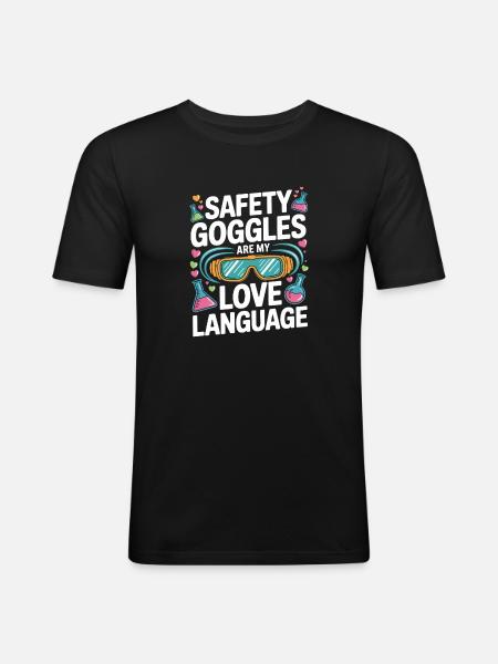 Love Language Safety Goggles - Men's Slim Fit T-Shirt - black