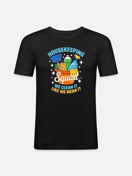 Funny Cleaning Design - Men's Slim Fit T-Shirt - black