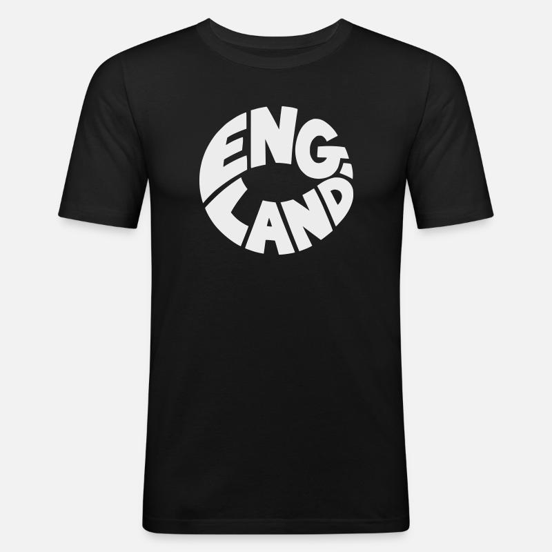 Conception du logo Engand Round - T-shirt près du corps Homme - noir