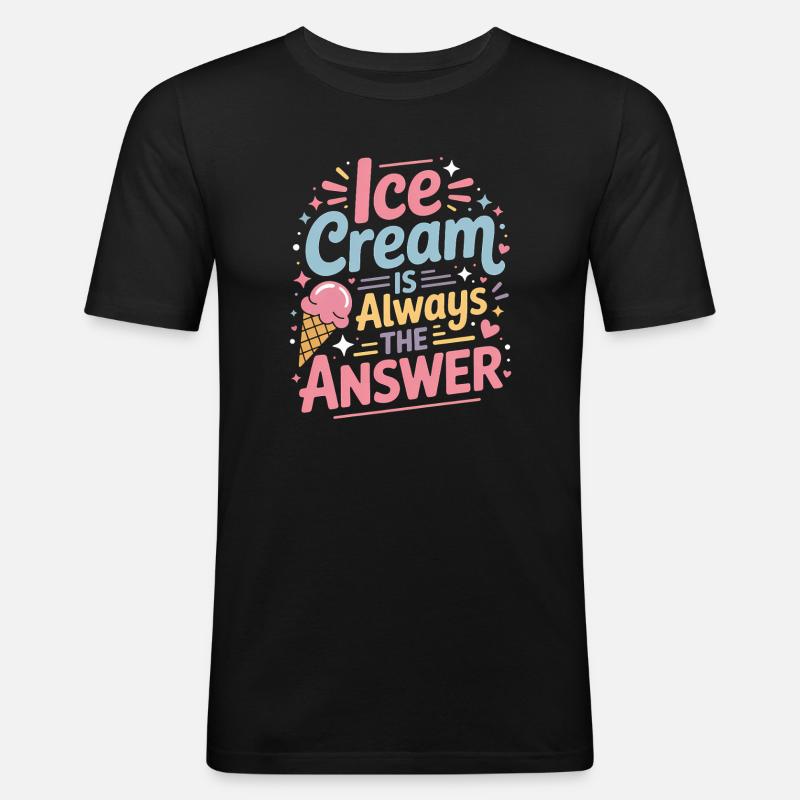 eiscreme Sprüche Eis Lustiges Kayak Geschenk - Männer Slim Fit T-Shirt - Schwarz