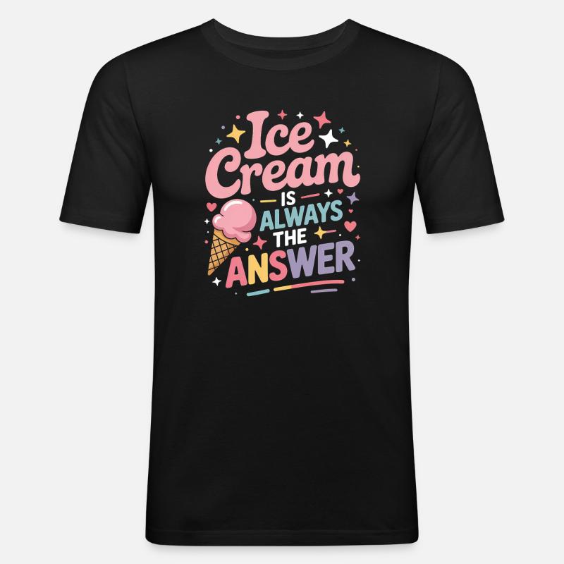 eiscreme Sprüche Eis Lustiges Kayak Geschenk - Männer Slim Fit T-Shirt - Schwarz