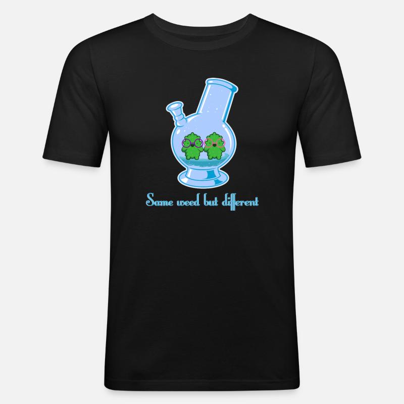 Same weed but different - Männer Slim Fit T-Shirt - Schwarz