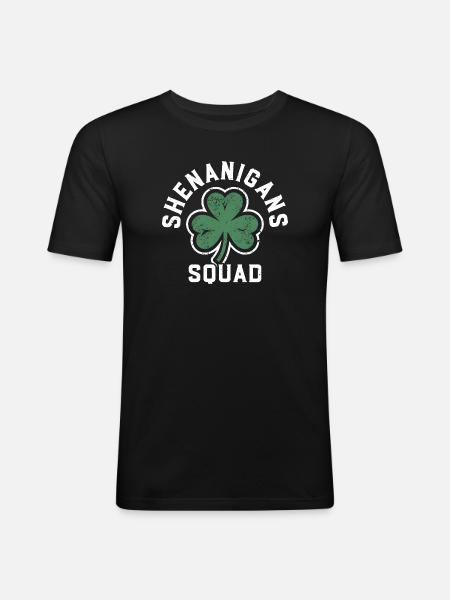 Shenanigans Squad Shamrock Tee - Men's Slim Fit T-Shirt - black
