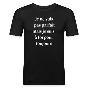Ewige Liebe trotz Fehlern - Männer Slim Fit T-Shirt - Schwarz - Vorne - Nik (191cm)
