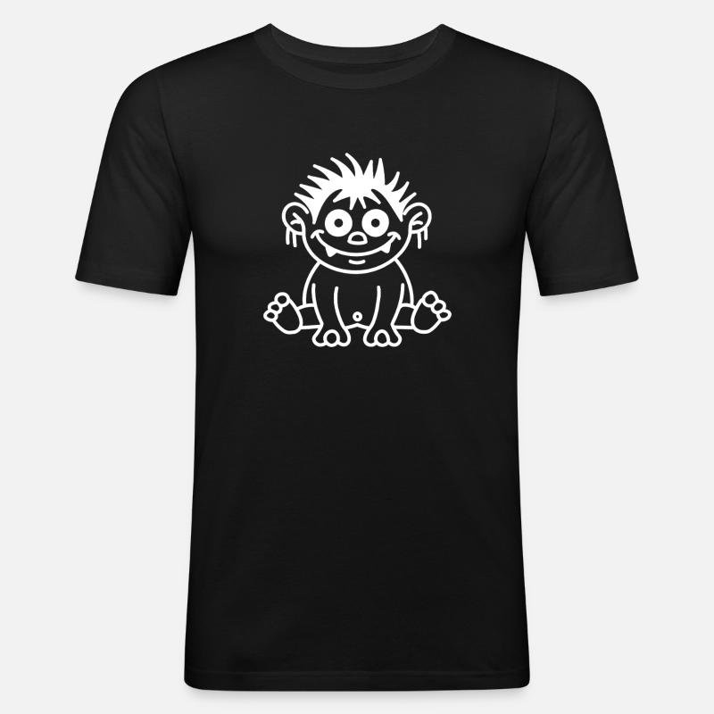 Troll - Männer Slim Fit T-Shirt - Schwarz