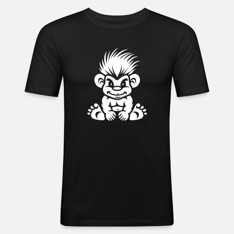 Troll - Männer Slim Fit T-Shirt - Schwarz
