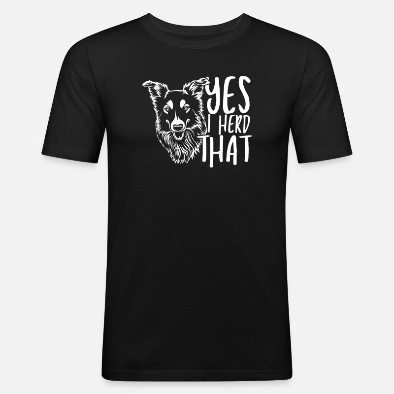 Wolf head with handwritten text - Men's Slim Fit T-Shirt - black