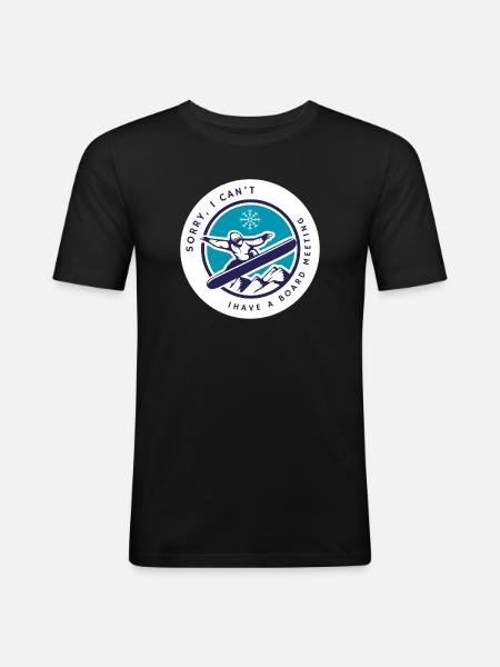 Snowboarding Board Meeting - Men's Slim Fit T-Shirt - black