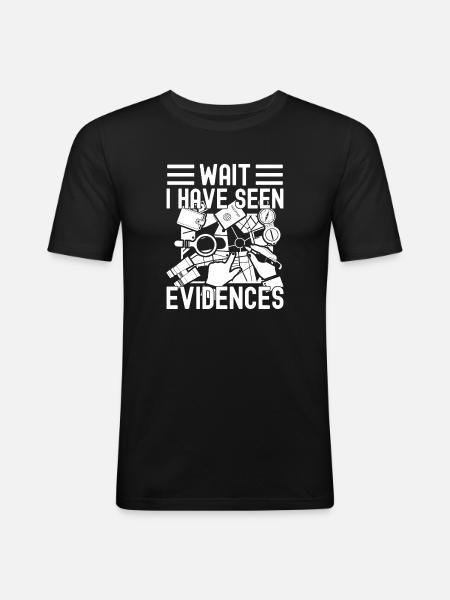 Forensisch analist heeft bewijs gezien misdaad - Mannen slim fit T-shirt - zwart