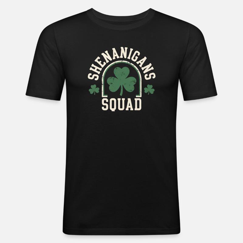 Shenanigans Squad Shamrock Fun - Men's Slim Fit T-Shirt - black