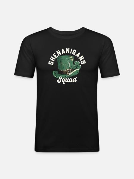 Shenanigans Squad Leprechaun Hat - Men's Slim Fit T-Shirt - black