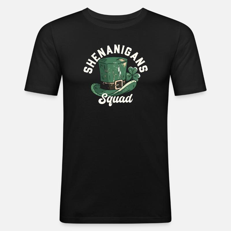 Shenanigans Squad Leprechaun Hat - Men's Slim Fit T-Shirt - black