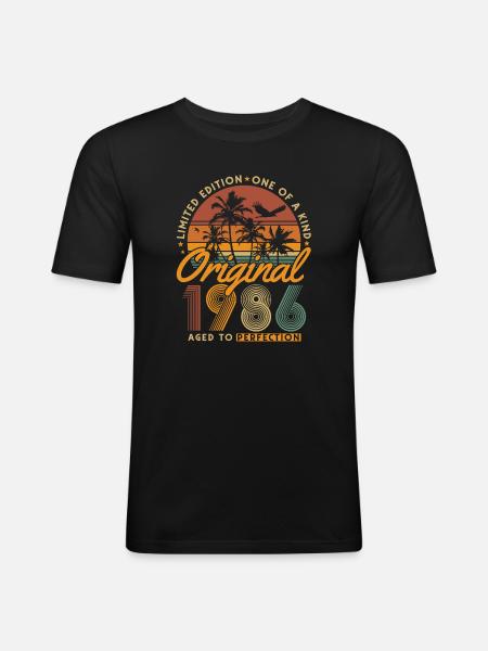 1986 Vintage Born 40-års fødselsdagsgave - Herre Slim Fit T-Shirt - sort