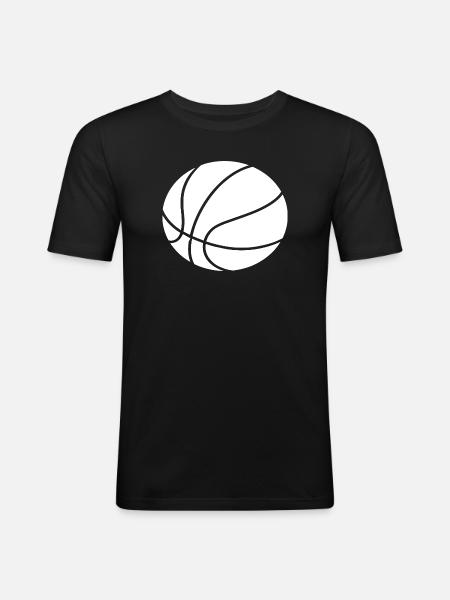 Minimal Basketball Outline Sport Design - Men's Slim Fit T-Shirt - black