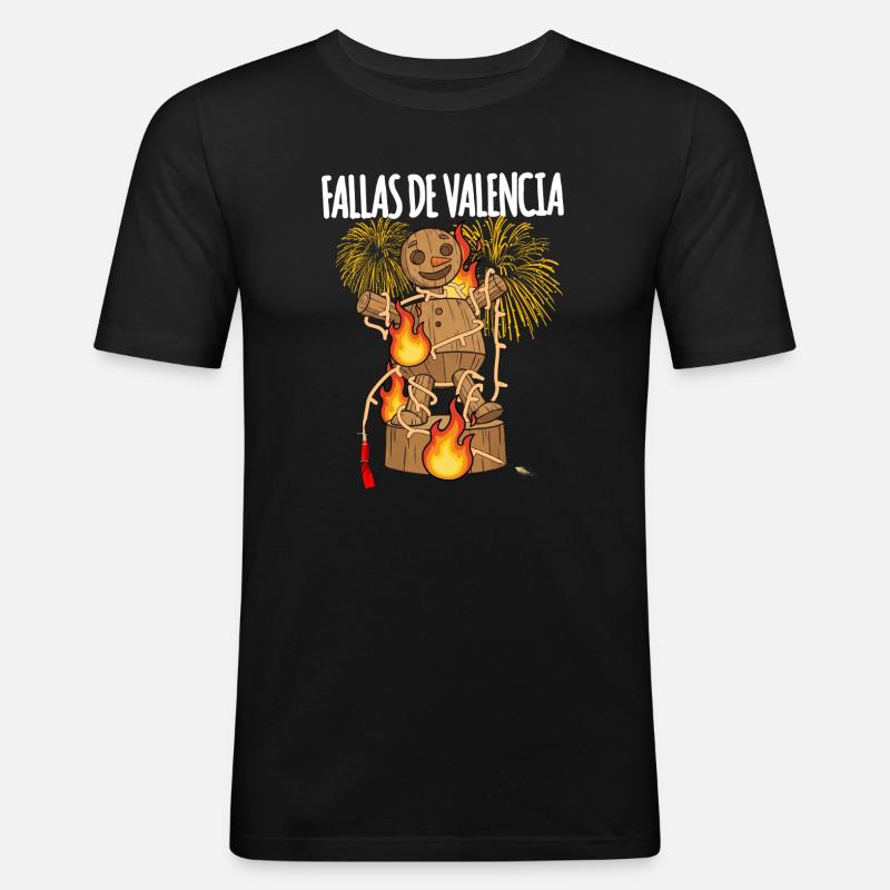 Fallas De Valencia Falla - Männer Slim Fit T-Shirt - Schwarz