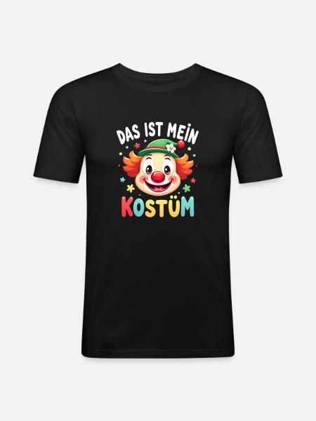 Karneval Clown Kostüm Fasching Fastnacht - Männer Slim Fit T-Shirt - Schwarz