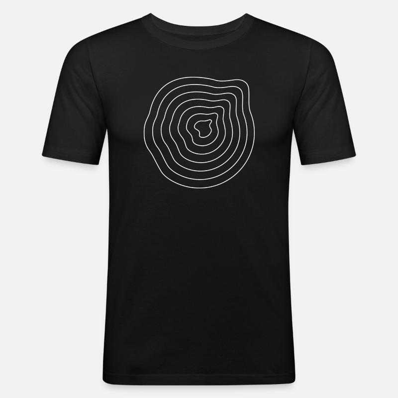 Plasma Ringwave Abstract Line Art - Men's Slim Fit T-Shirt - black