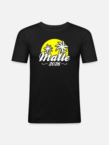 Malle 2026 Palm Trees Beach - Men's Slim Fit T-Shirt - black